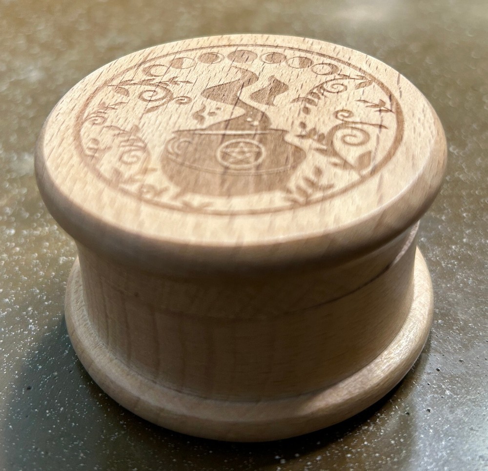 Laser-Etched Herb Grinder with a Witchy Cauldron!