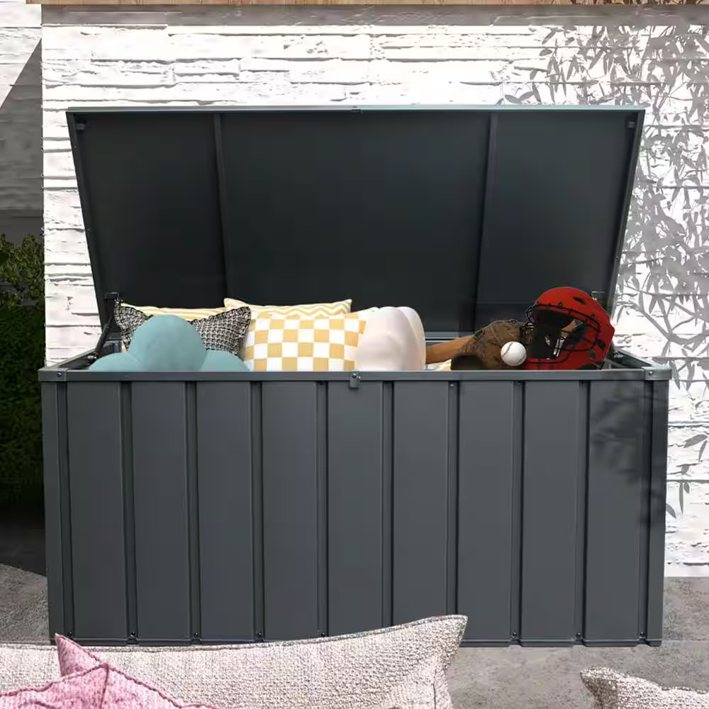 160 Gal. Dark Grey Metal Deck Box