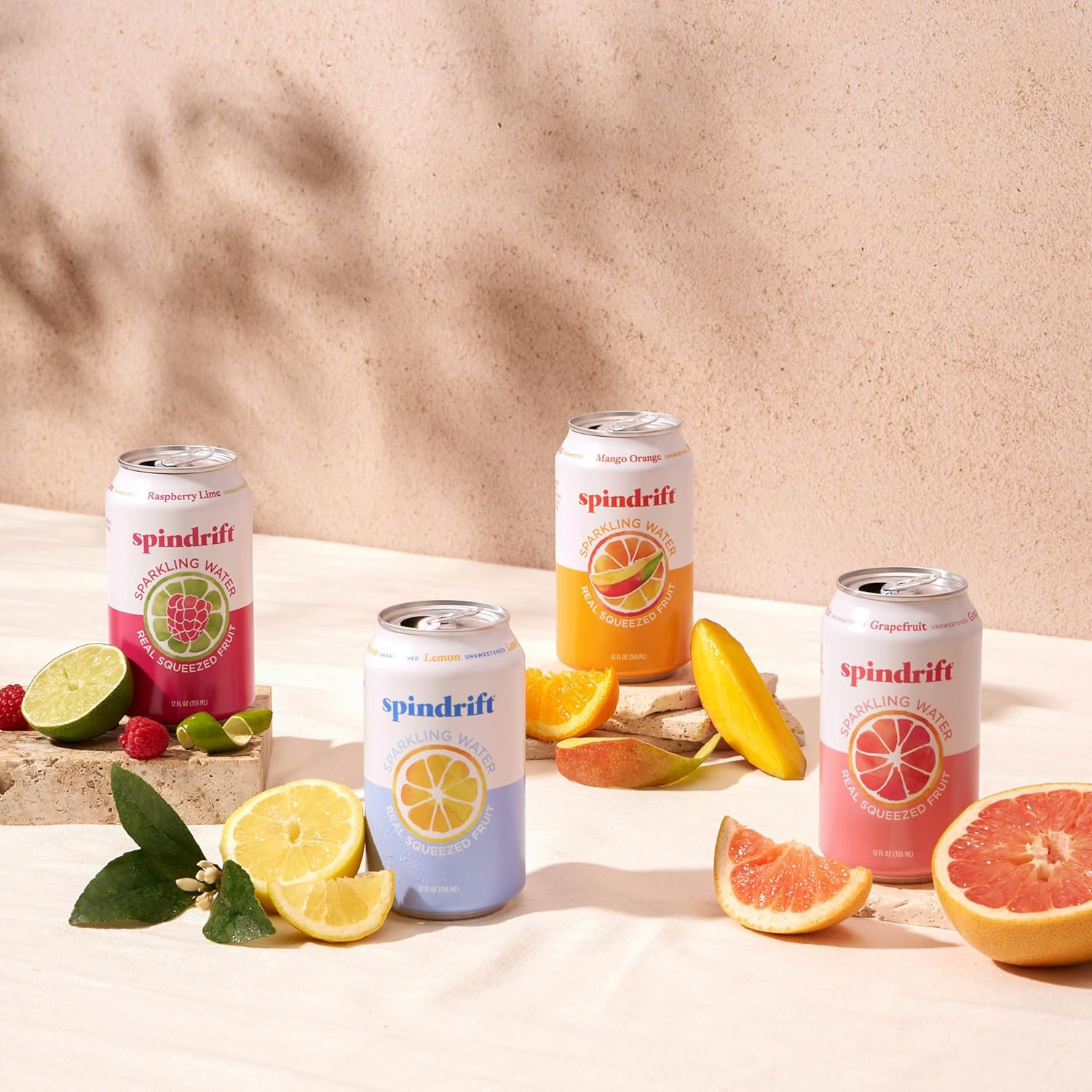 Spindrift Sparkling Water, 4 Flavor Variety Pack, Made with Real Squeezed Fruit,
