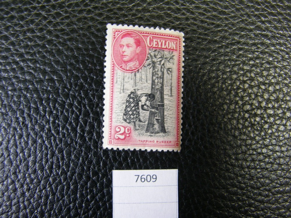 7609) One: 2c King George VI Tapping Rubber Postage Stamp