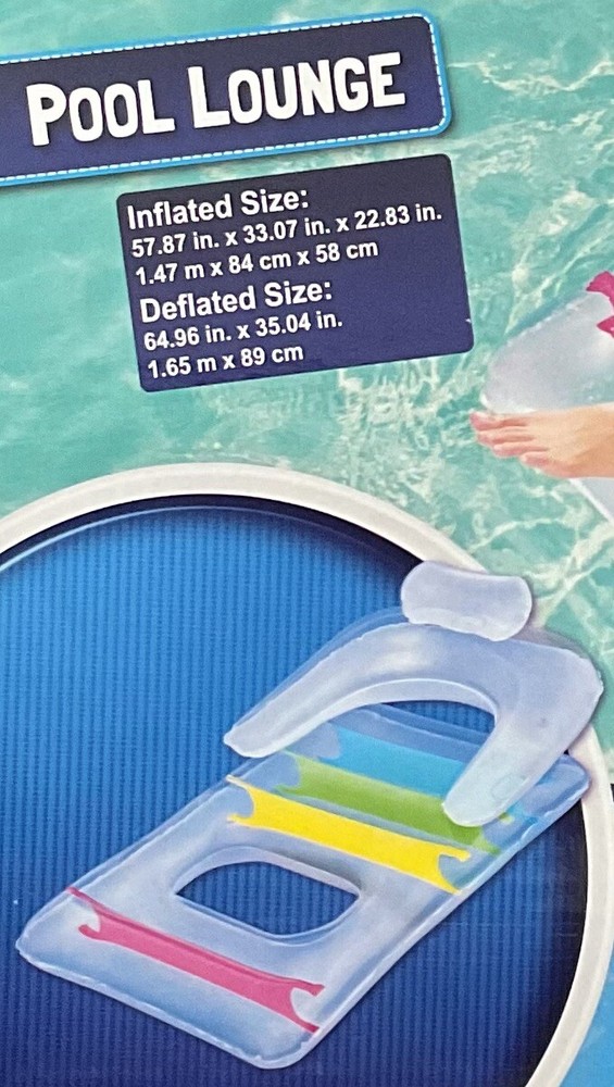 H2OGO! - Inflatable Pool Lounge w/Backrest - Multicolor