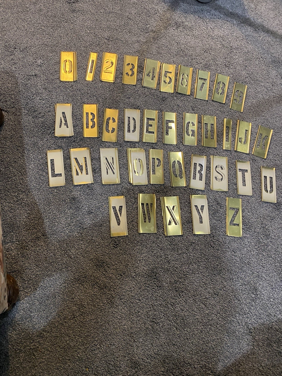 CH Hanson 69 pc Reusable Brass Interlocking Stencils Numbers and Letters