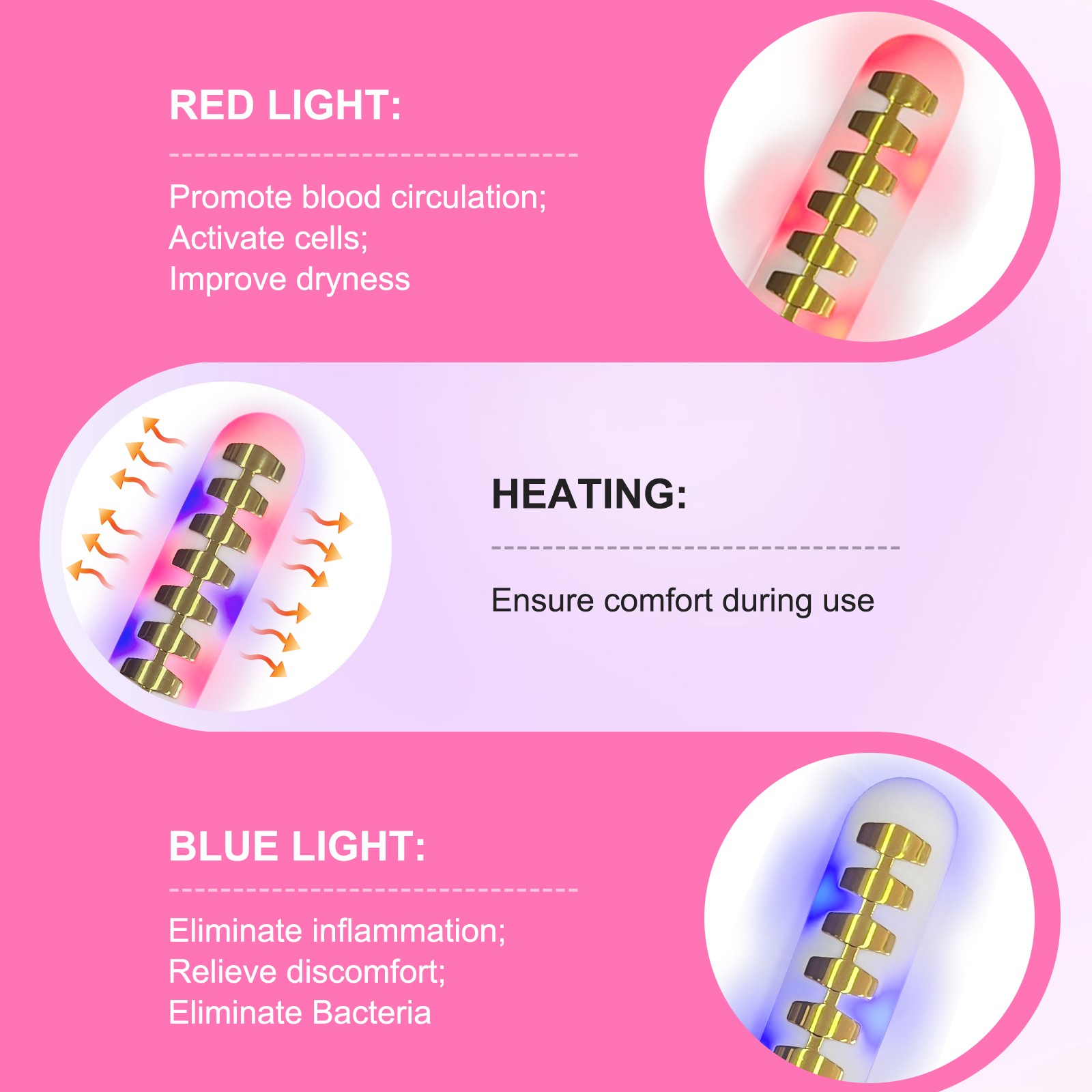 Vaginitis Therapy Device Vaginal Rejuvenation Tightening Red Blue Light Women