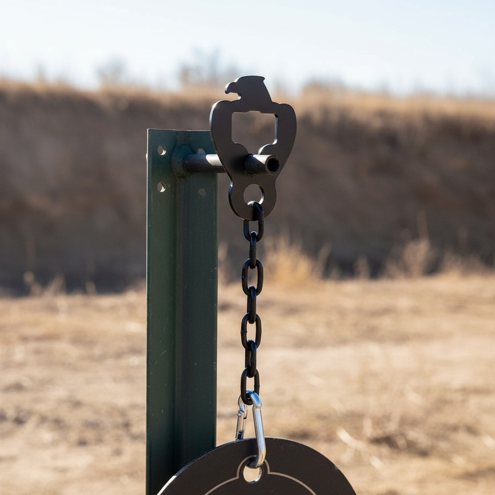 Adjustable Bald Eagle Style T-Post Target Hanger Set - Perfect for Shooters