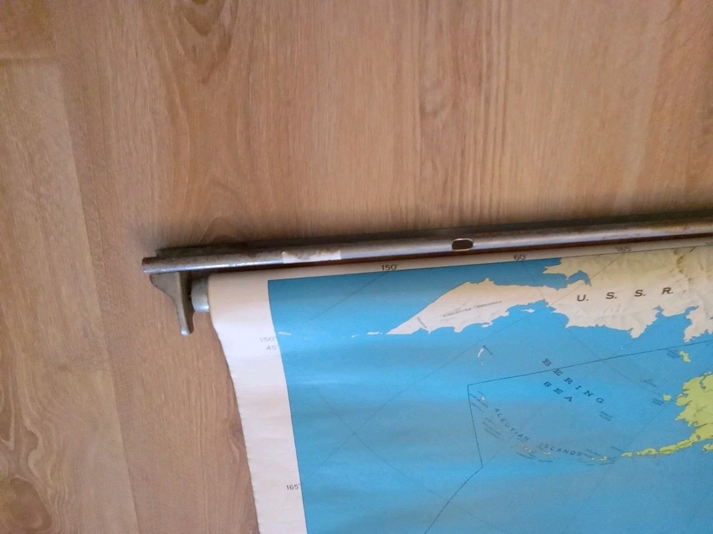 Vintage Pull Down School House Map