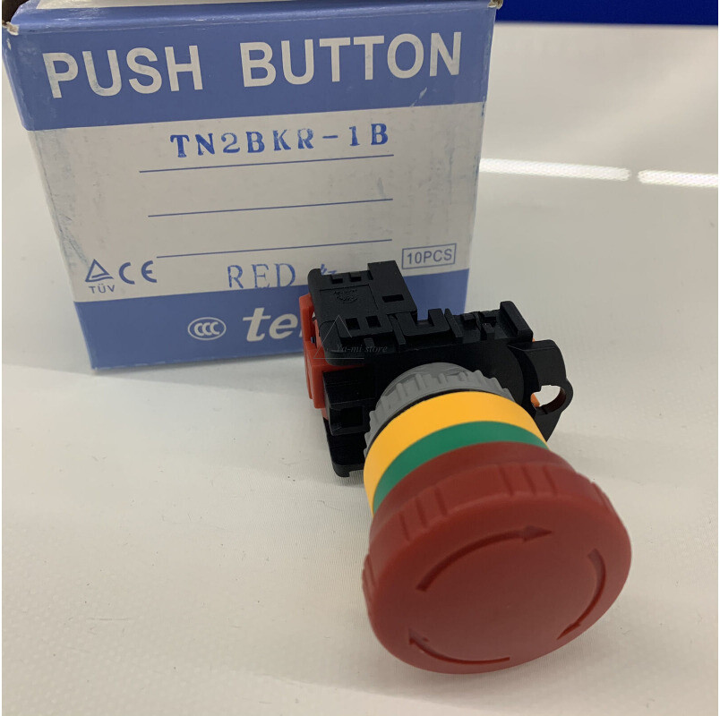 10PC/BOX FOR FOR Tend Emergency stop button switch TN2BKR-1B 22mm 1NC