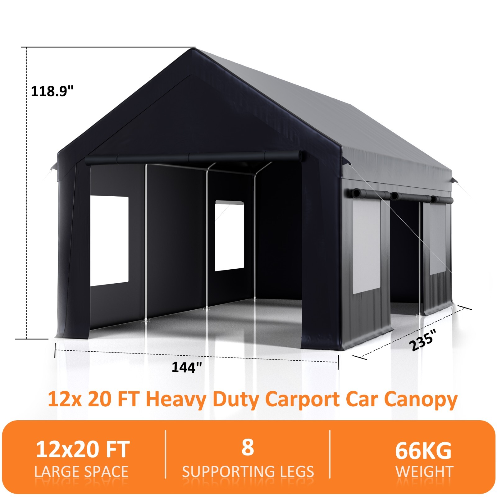 12x20 ft Carport Canopy Car Shelter Garage Heavy Duty Outdoor Party Shed Tent