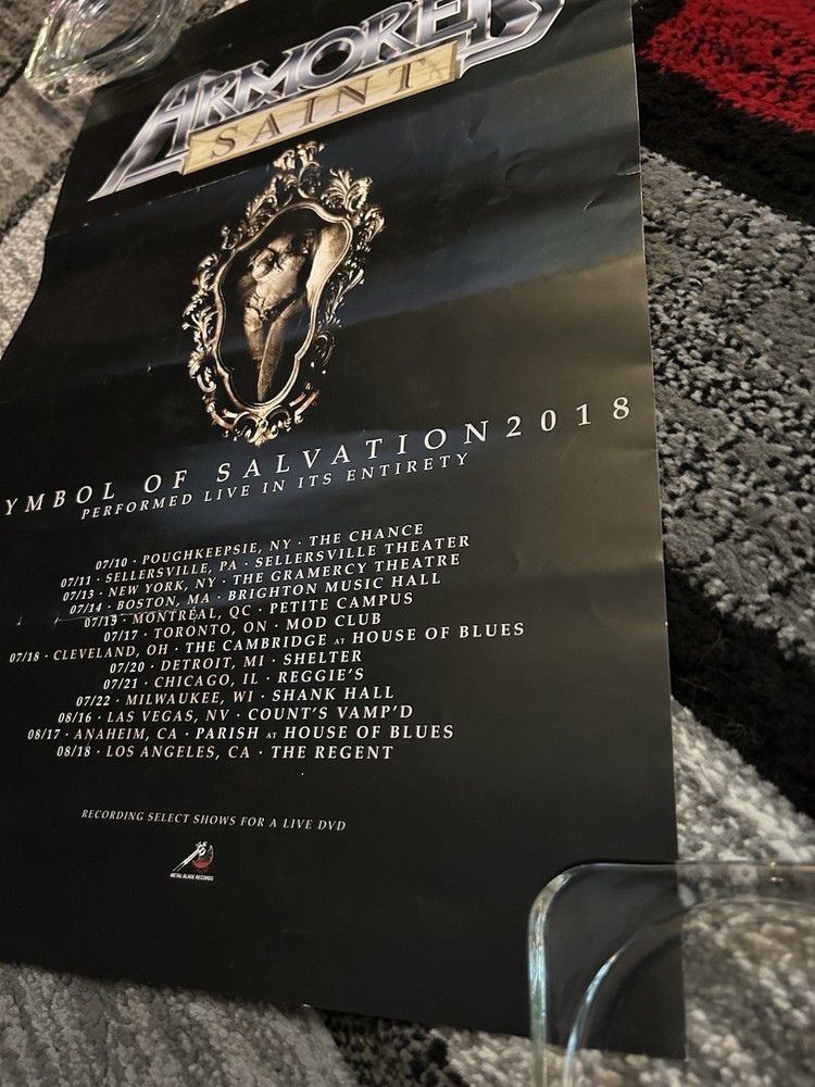 Armored Saint “ Symbol Of Salvation 2018 U.S. Tour” Used Concert Poster 11x17