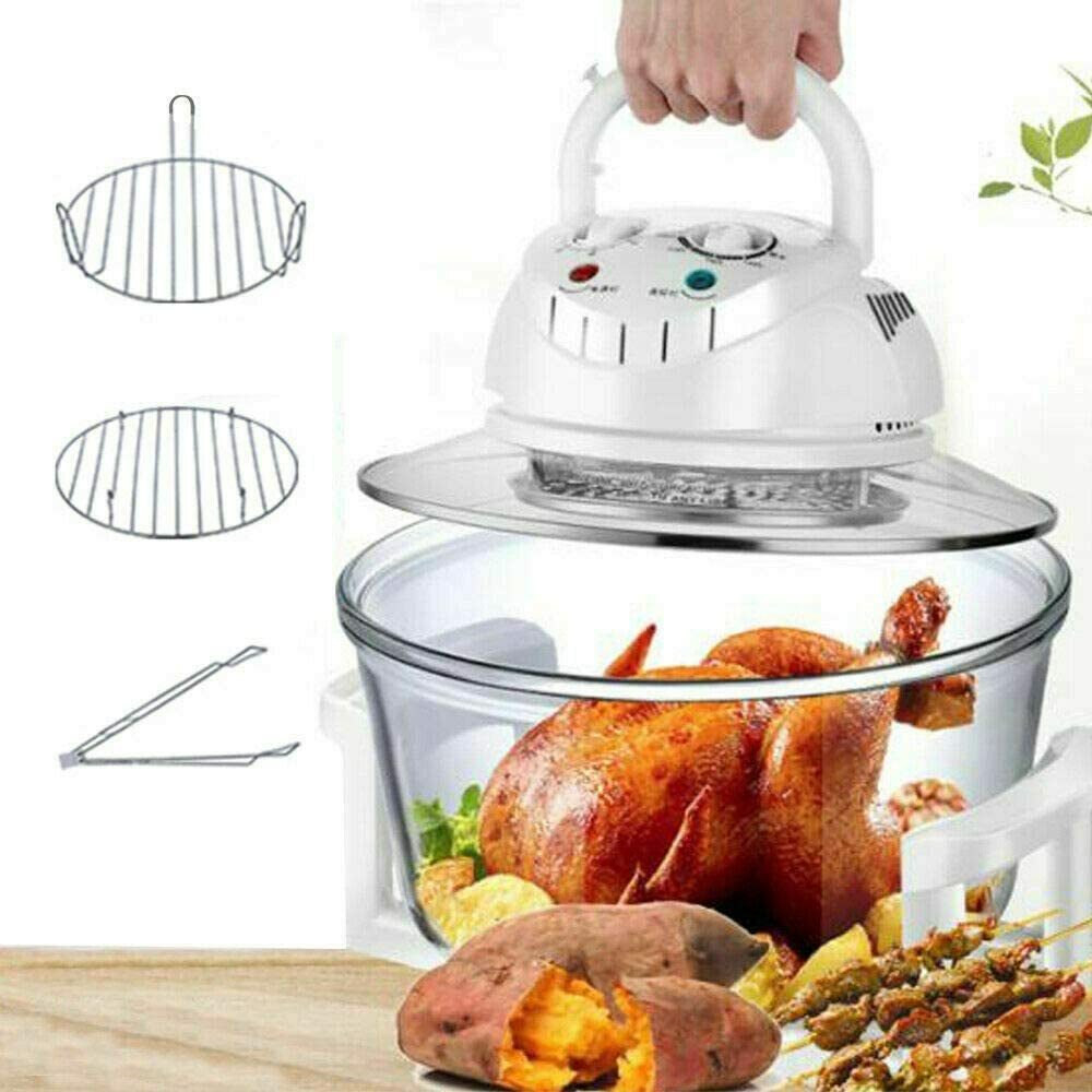 Airy Fryer, Glass Air Fryer, 360° Viewable Airy Fryer with Expansion Ring