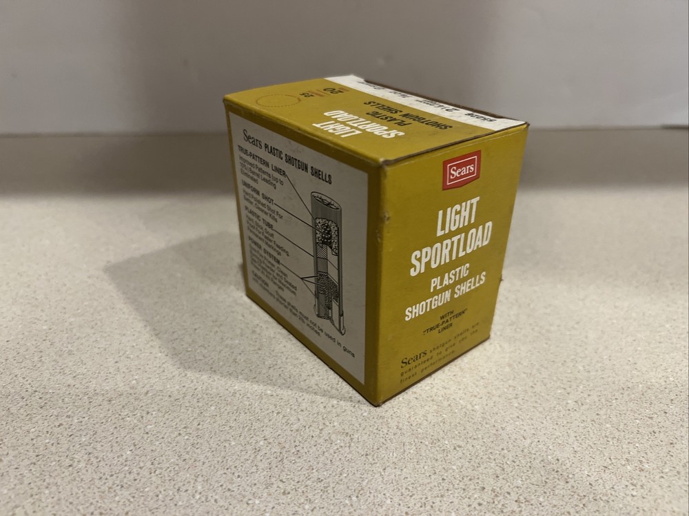 SEARS. TED WILLIAMS, 20 GAUGE Light Sport LOAD SHELL BOX Empty