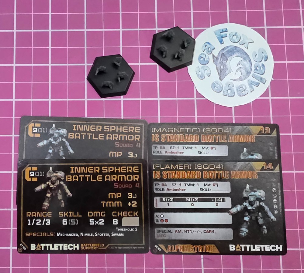BattleTech -- Inner Sphere Battle Armor x 2 + Cards