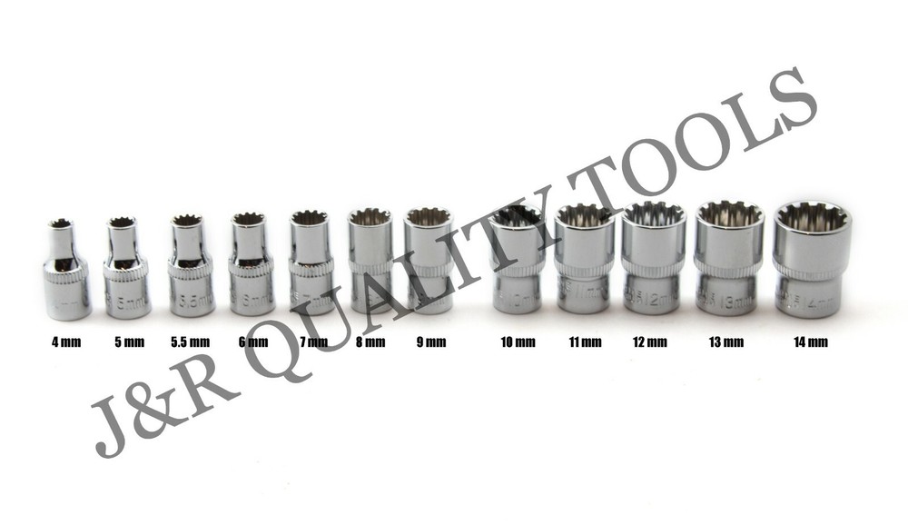 1/4" Dr. Penta-Spline Socket Set (SAE, Metric, Torque)