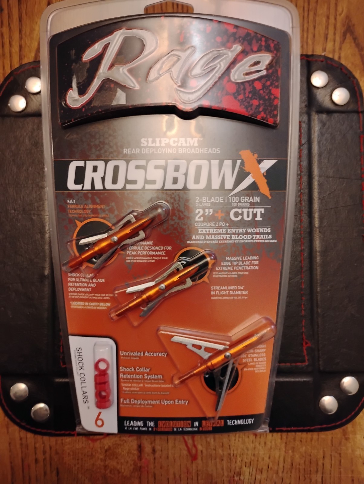 Rage CROSSBOW X 100 Grain Slip Cam Mechanical  2 Blade Broadheads 2" Cut
