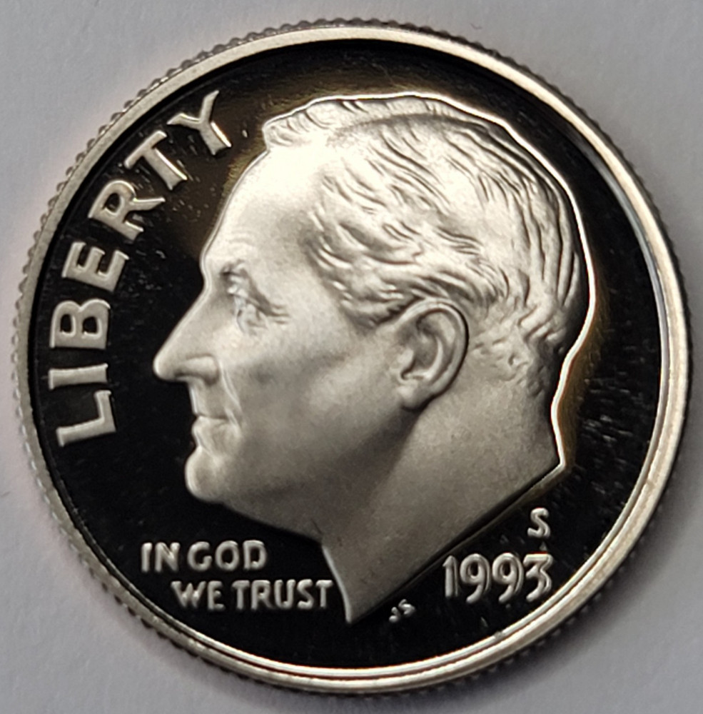 1993 S Gem Proof DCAM Roosevelt Dime