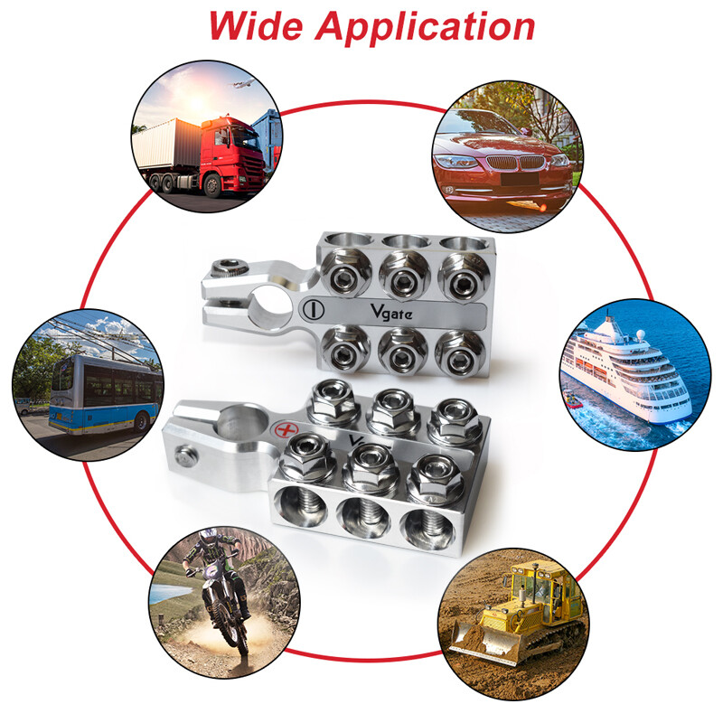 Vgate A12 Battery Terminal 8AWG up to 4/0(XL) AWG Gauge for SAE/DIN/EN Tapered