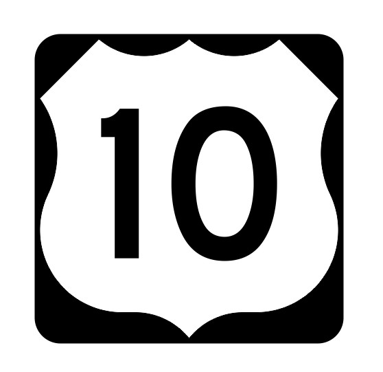US Route 10 Sticker Decal