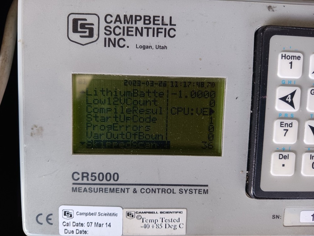 Campbell CR 5000 data logger and control