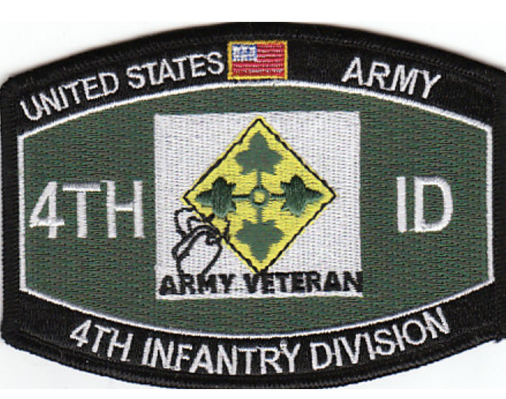4.5" ARMY 4TH INFANTRY DIVISION MOS EMBROIDERED PATCH