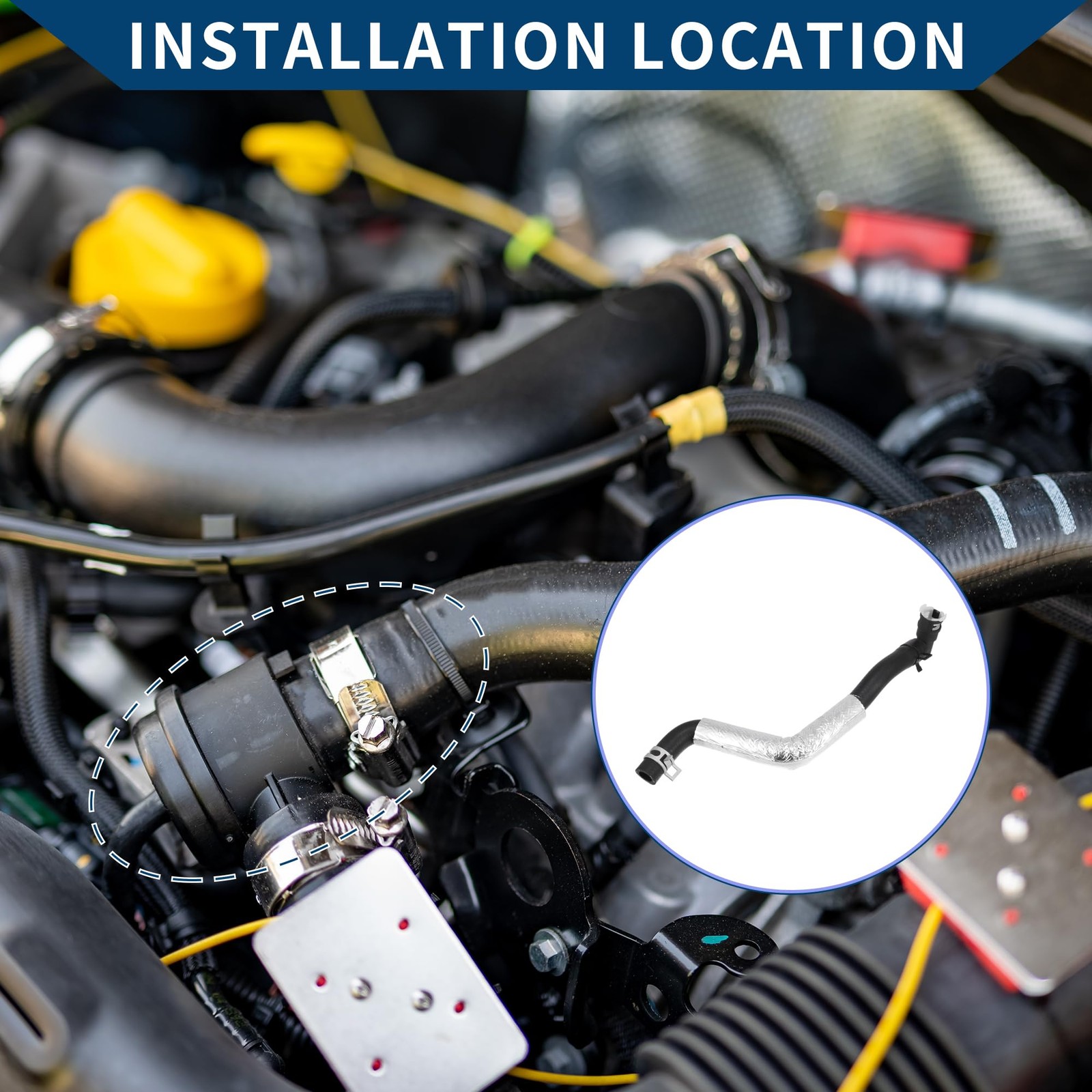 Hihaha No.52014739AG/52014739AB HVAC Heater Hose Assembly 24x14x6.5cm, Black