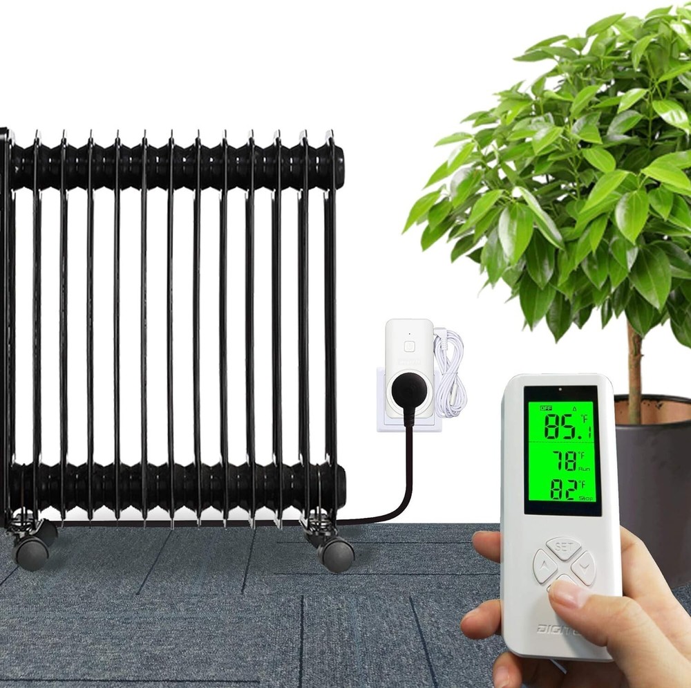 Wireless Temperature Controller Thermostat Outlet - Heating Cooling - Greenhouse