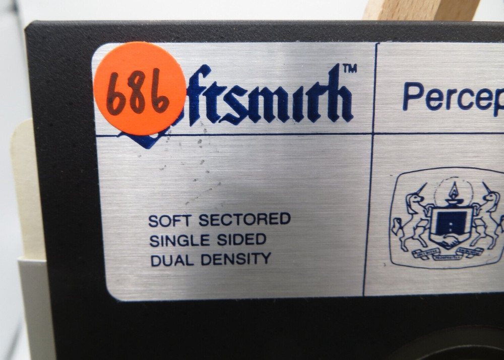 APPLE II 5.25" Floppy Disk PERCEPTION vintage computer game program Softsmith