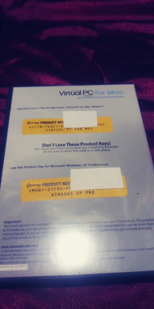 Microsoft Virtual PC for Mac with Windows XP Professional