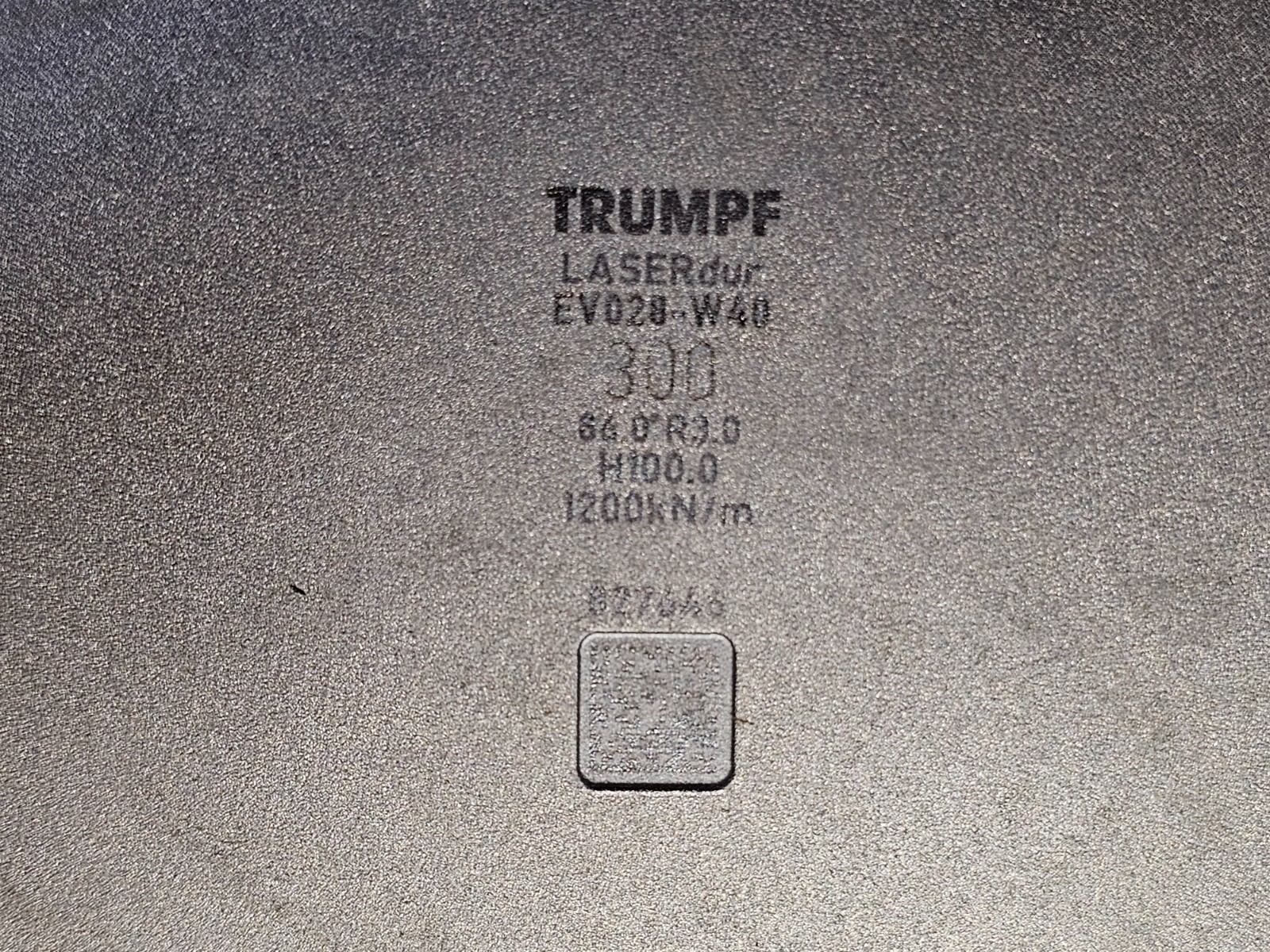 Trumpf 827646 EV028-W40 86° Brake Press Die 300mm Wide Metal Plate 1200kN/m