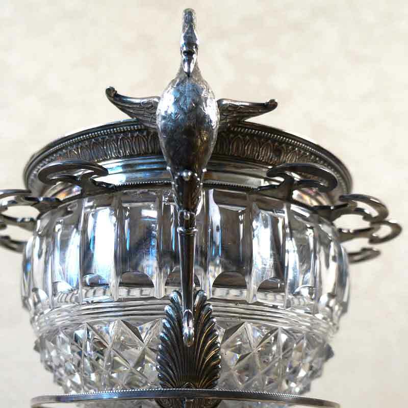 Vintage Britain Silver Crystal Centerpiece