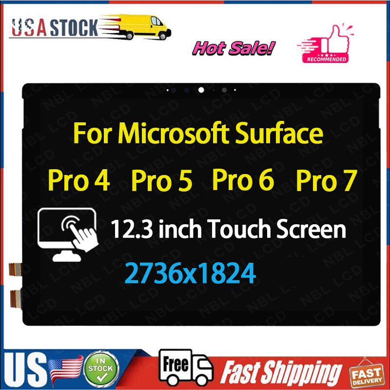 For Microsoft Surface Pro 4 5 6 7 1796 1807 1866 LCD Touch Screen Replacement