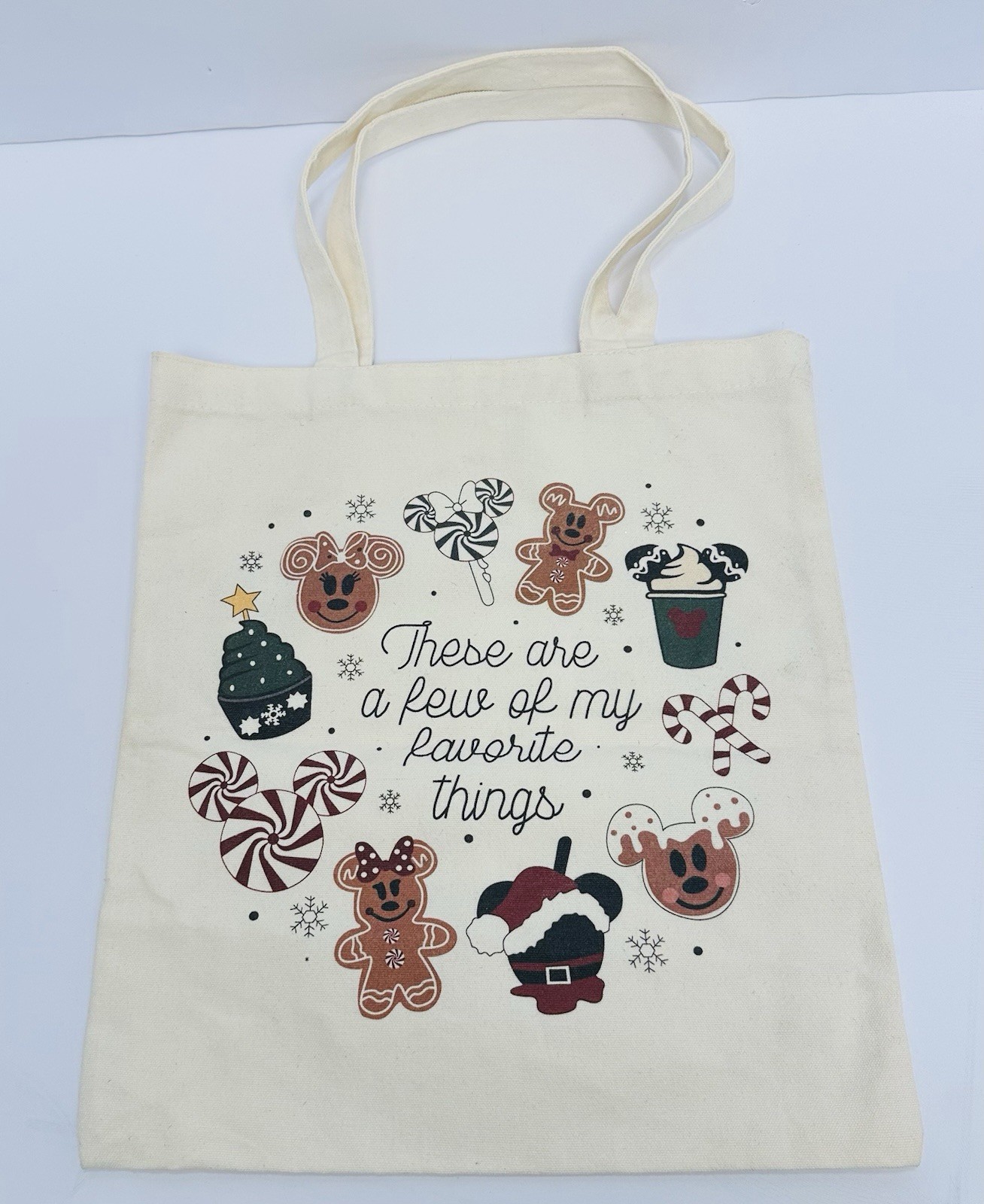 Disney Christmas These Are A Few Of My Favorite Things Mickey Canvas Tote Bag