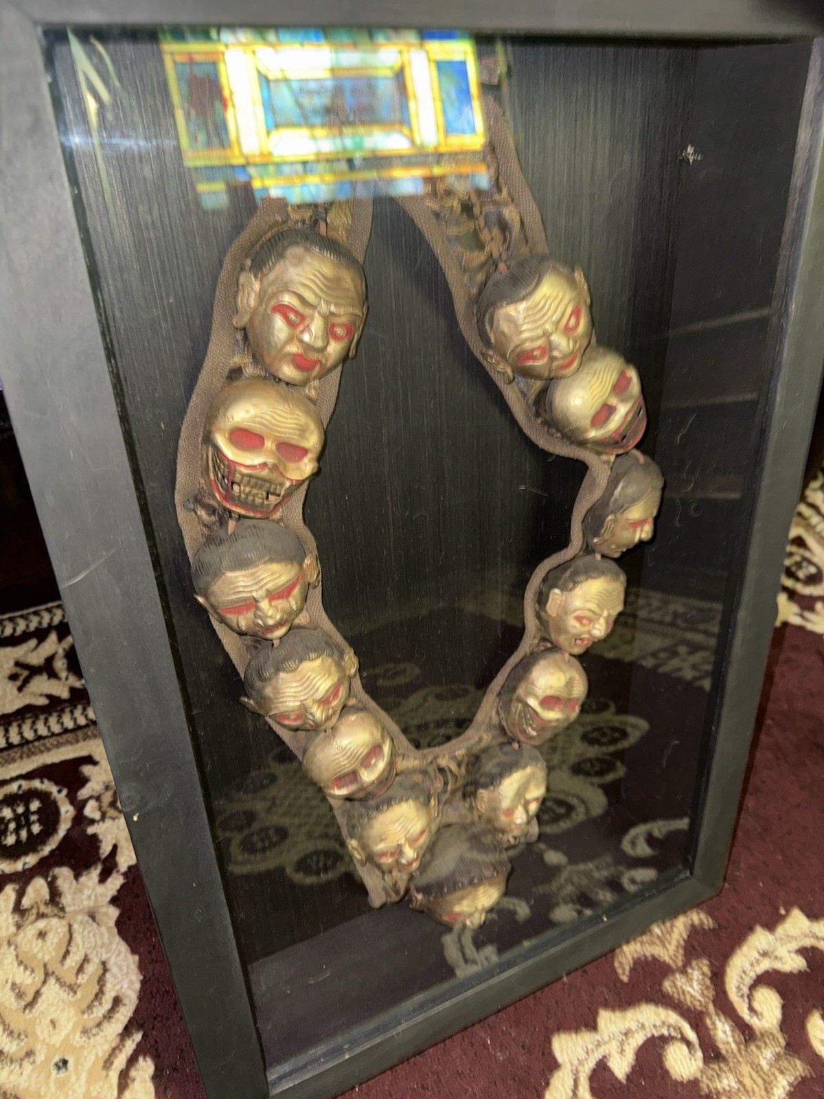 Antique Museum Quality Tibetan Gold Plated Death Head Necklace From Nepal