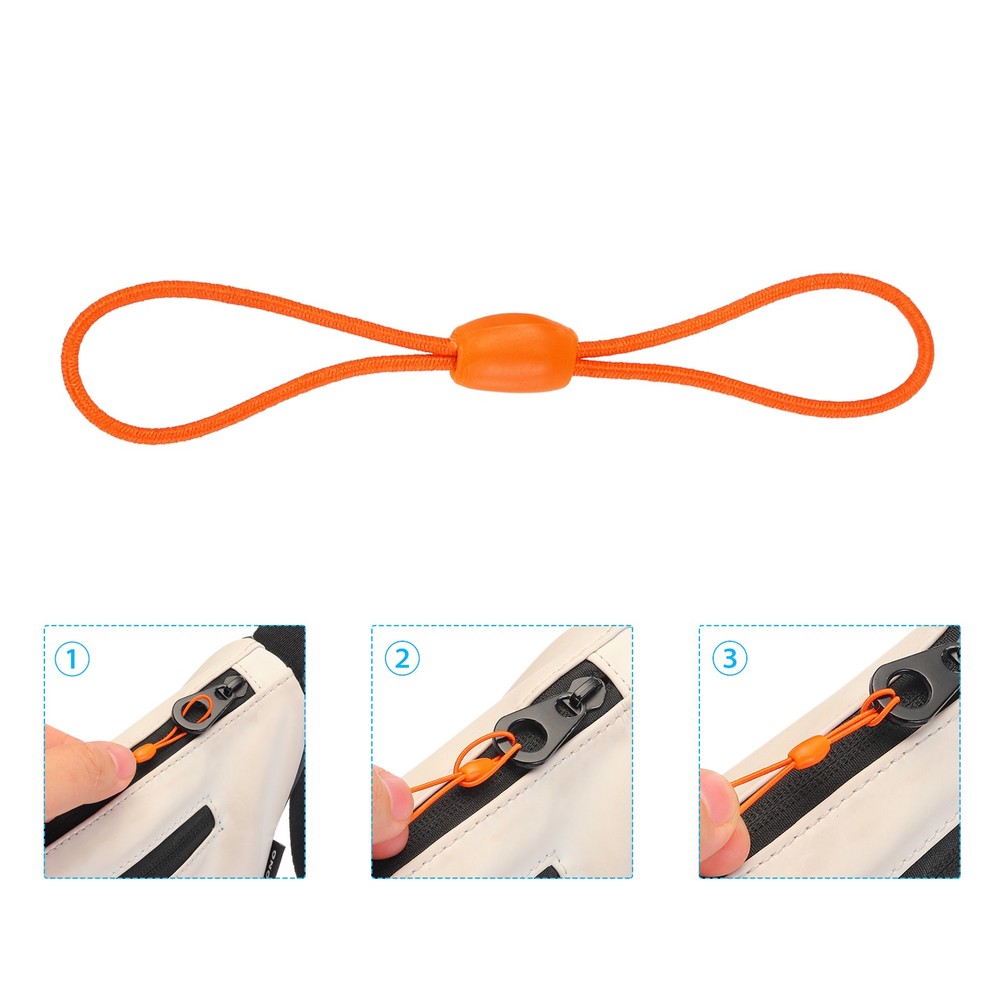 20 Pcs Zipper Pulls Replacement for Backpack Zipper Pulls Tab Cord, Orange