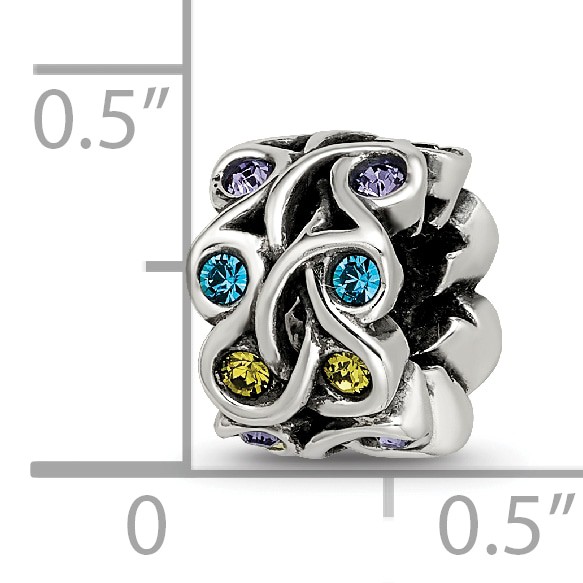 Silver Reflections Crystals Mandala Spacer Bead QRS3473