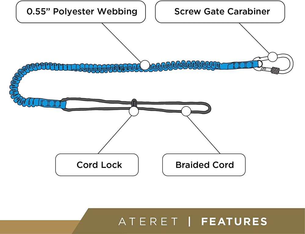 Palmer Safety Tool Lanyard w/ Single Carabiner & Adjustable Loop End, Maximum...