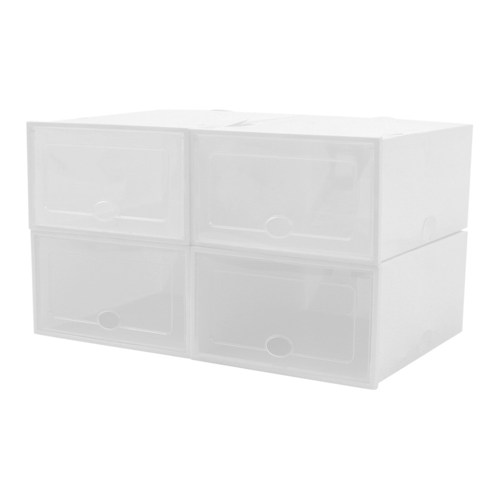 20Pcs Plastic Shoes Storage Box Stackable Display Case Sneaker Organizer Case