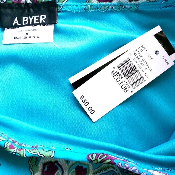 A.Byer Women Skirt Floral Green Multi Size M - made in USA