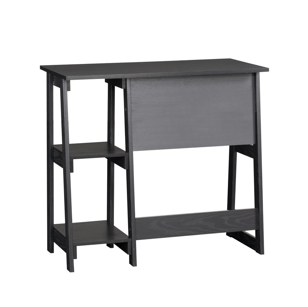 Quick Assembly Desk Black Finish W Modern Design & Space Saving