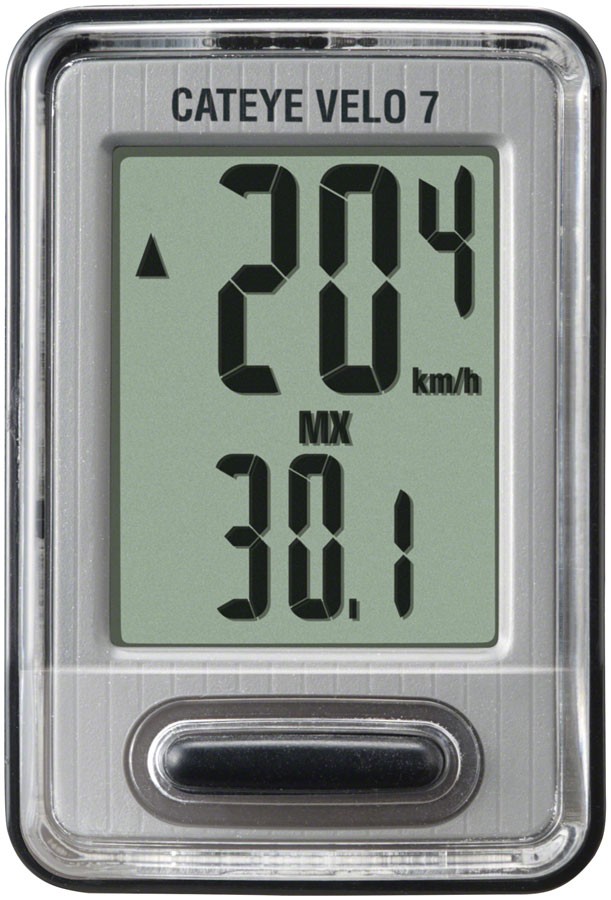 Cateye CC-VL520 Velo7 Wired Bike Computer with Speed Sensor - Easy Setup, LCD