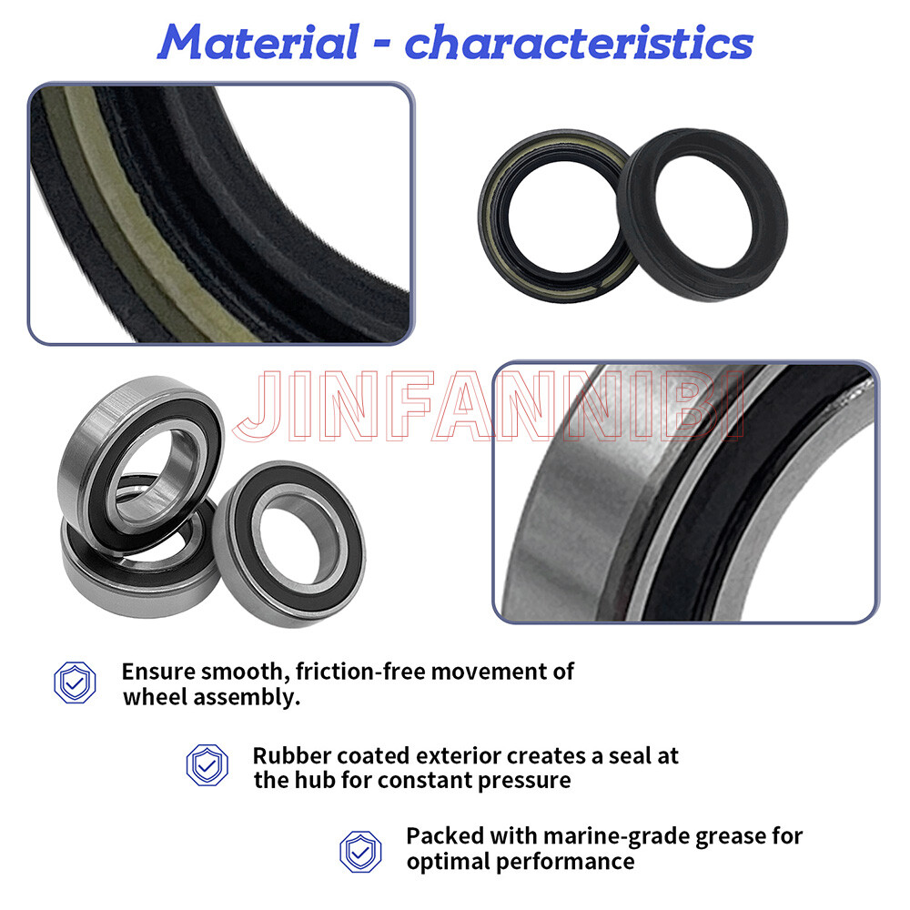 Front Wheel Bearings Seals Kit w/ Washers for Yamaha Kodiak 400 YFM400 1993-2006