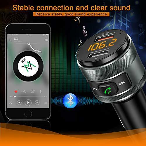 IMDEN Bluetooth FM transmitter for car, 3.0 Wireless Bluetooth FM Radio Adapt...