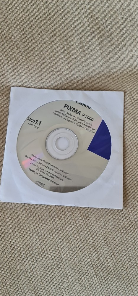 Camon PIXMA iP2000 Installation Disk + Quick Start Guide