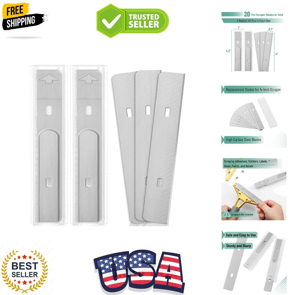 Bates- Replacement Scraper Blades with Dispenser, 4 Inch, 2 Pack, 10 pcs/pack...