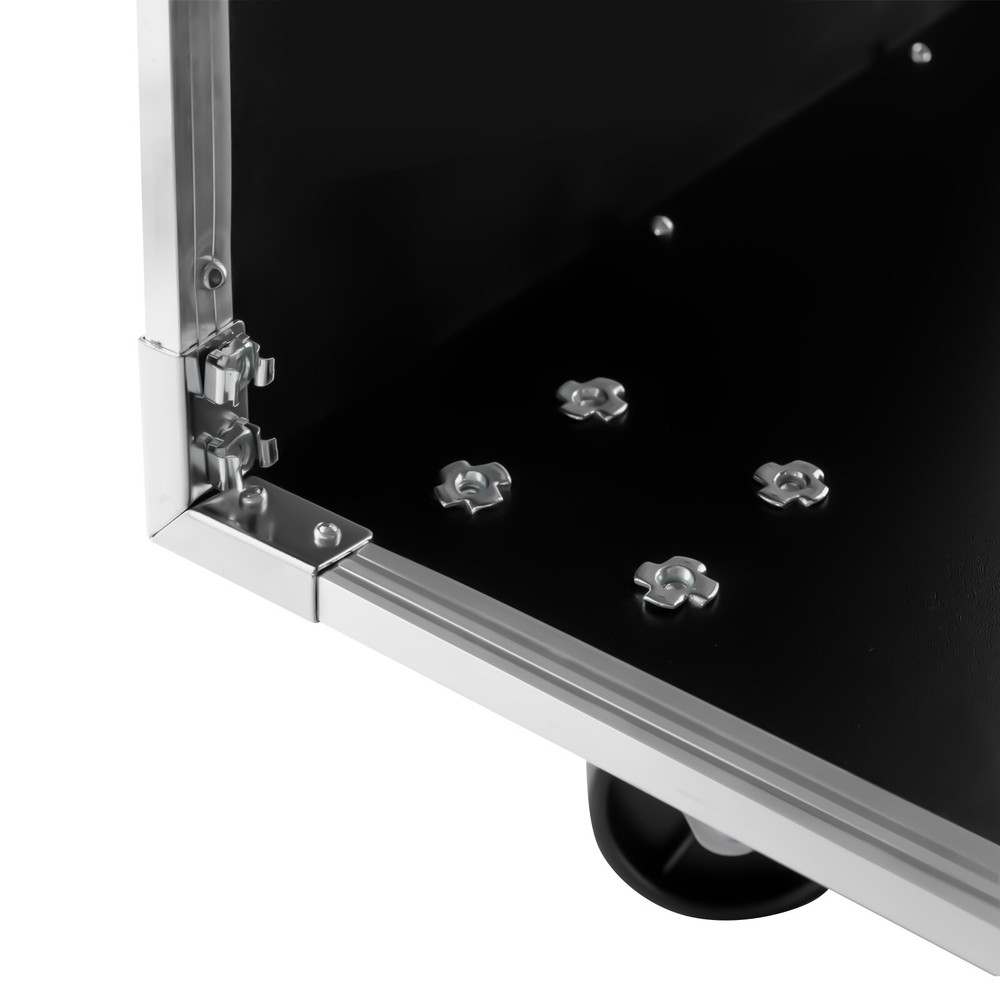 19 Inch 16U 4 Post Server Rack Open Frame Rolling Network Data Rack w/ Casters