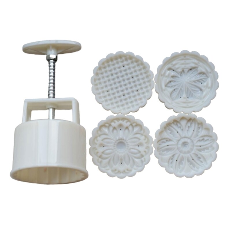 Mini Flower Moon Cake Mould Set Cake Model Printed with Embossed Baking Tool