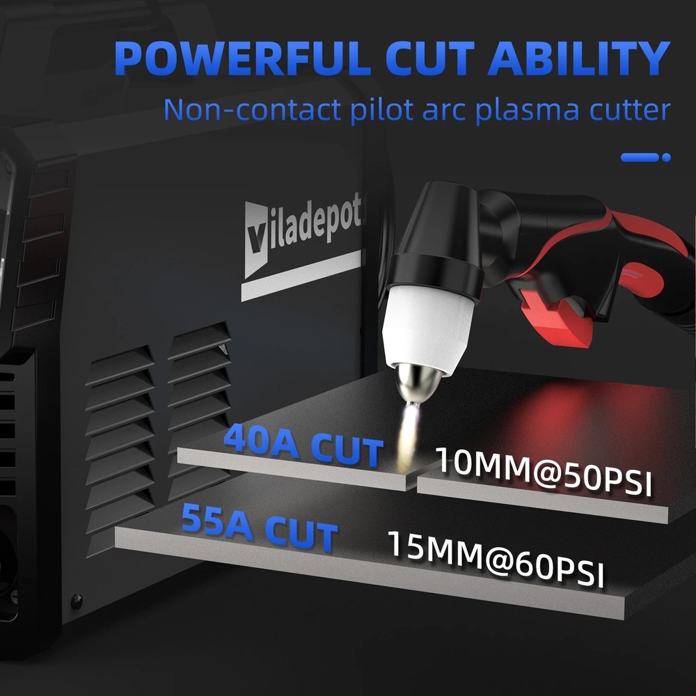 CUT55 MAX Plasma Cutter 55A Pilot Arc 220V Machine.