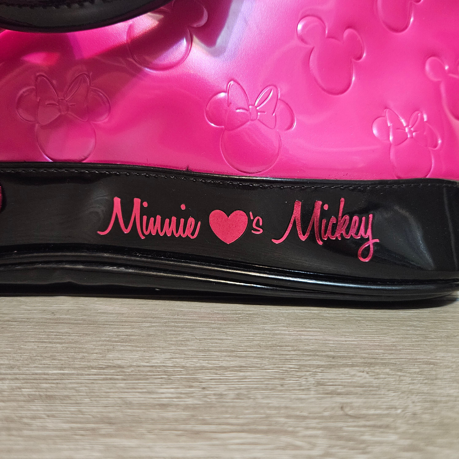 DISNEY x LOUNGEFLY Pink Minnie Loves Mickey Large Dome Satchel Bowling Bag NWD