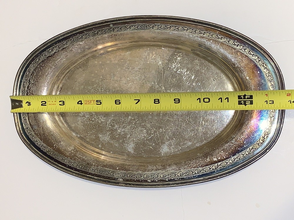 Unknown Untested  Hallmark Oval  Platter Silver?  Plated?