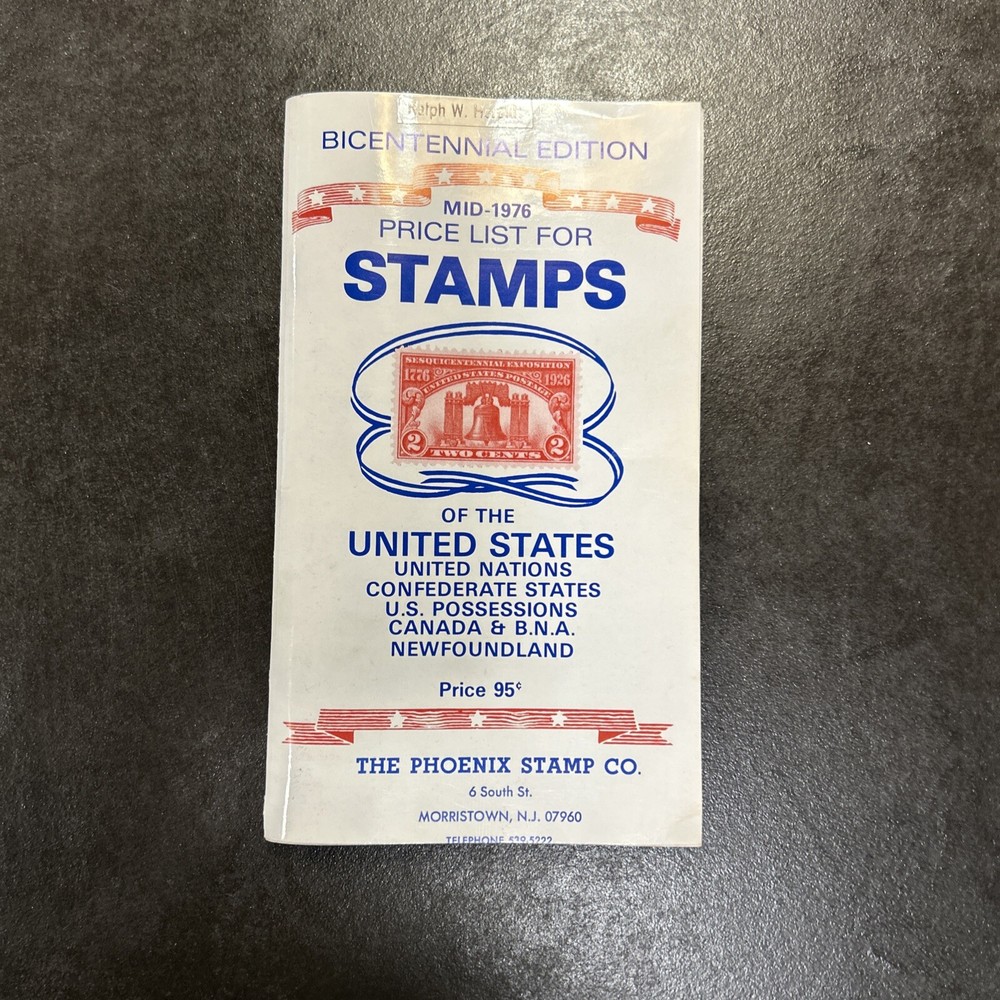1986 Philatelic Ephemera US Stamps Price List Phoenix Stamp Co. Morristown NJ