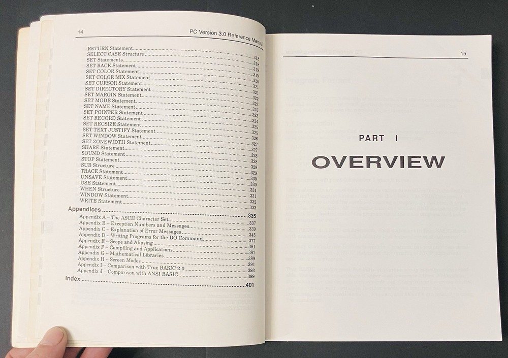 True BASIC v3.0 PC User Guide & Reference Manual Lot Kemeny Kurtz Vintage (1990)
