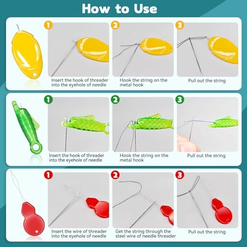 Lechchy 33 Pcs Sewing Tool Kit - with Automatic Needle Threader/Fish Mouth